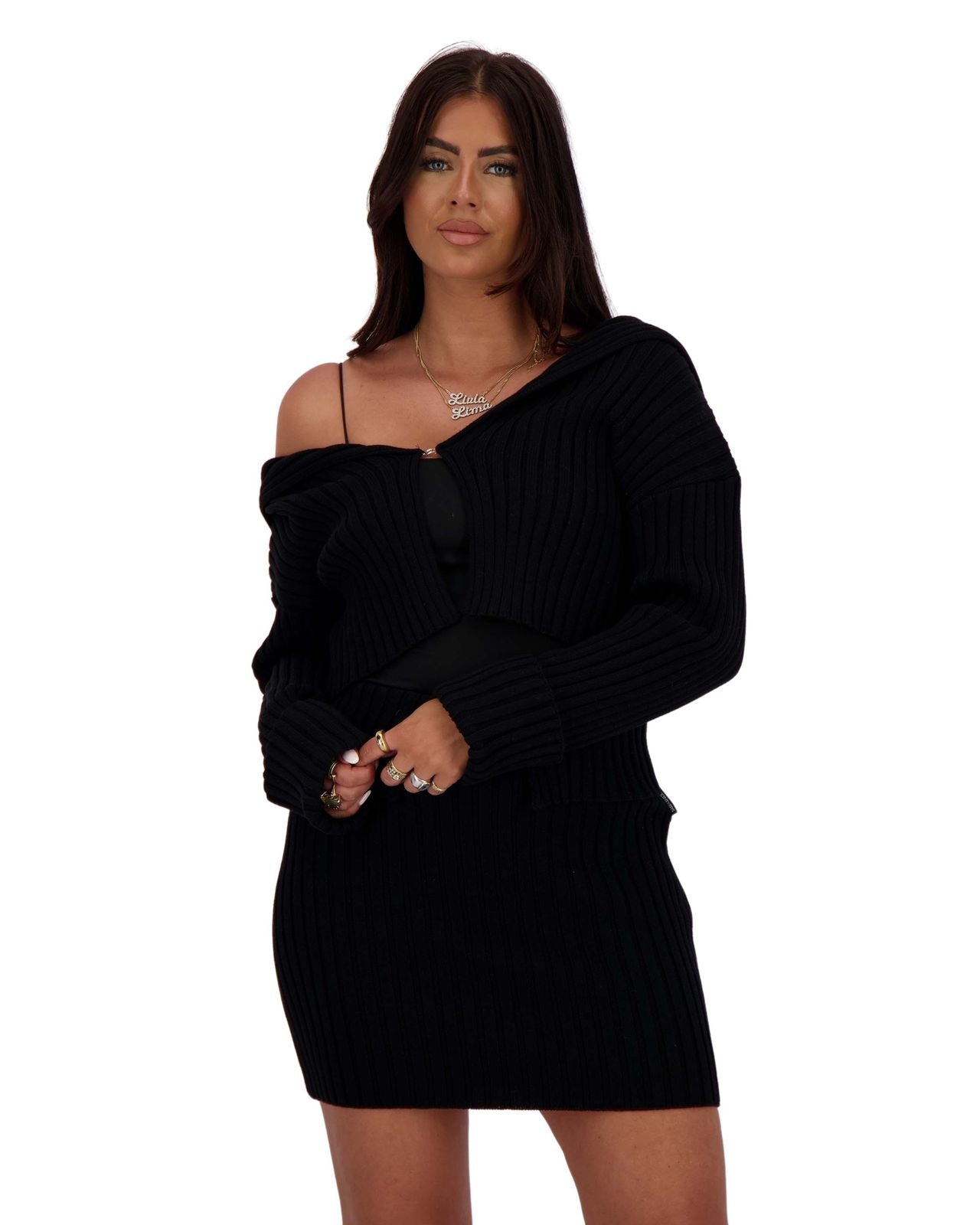 Reinders megan knit set - zwart