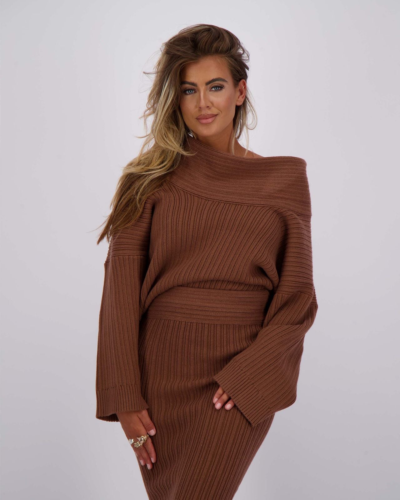 Reinders kourtney knit set - cacao