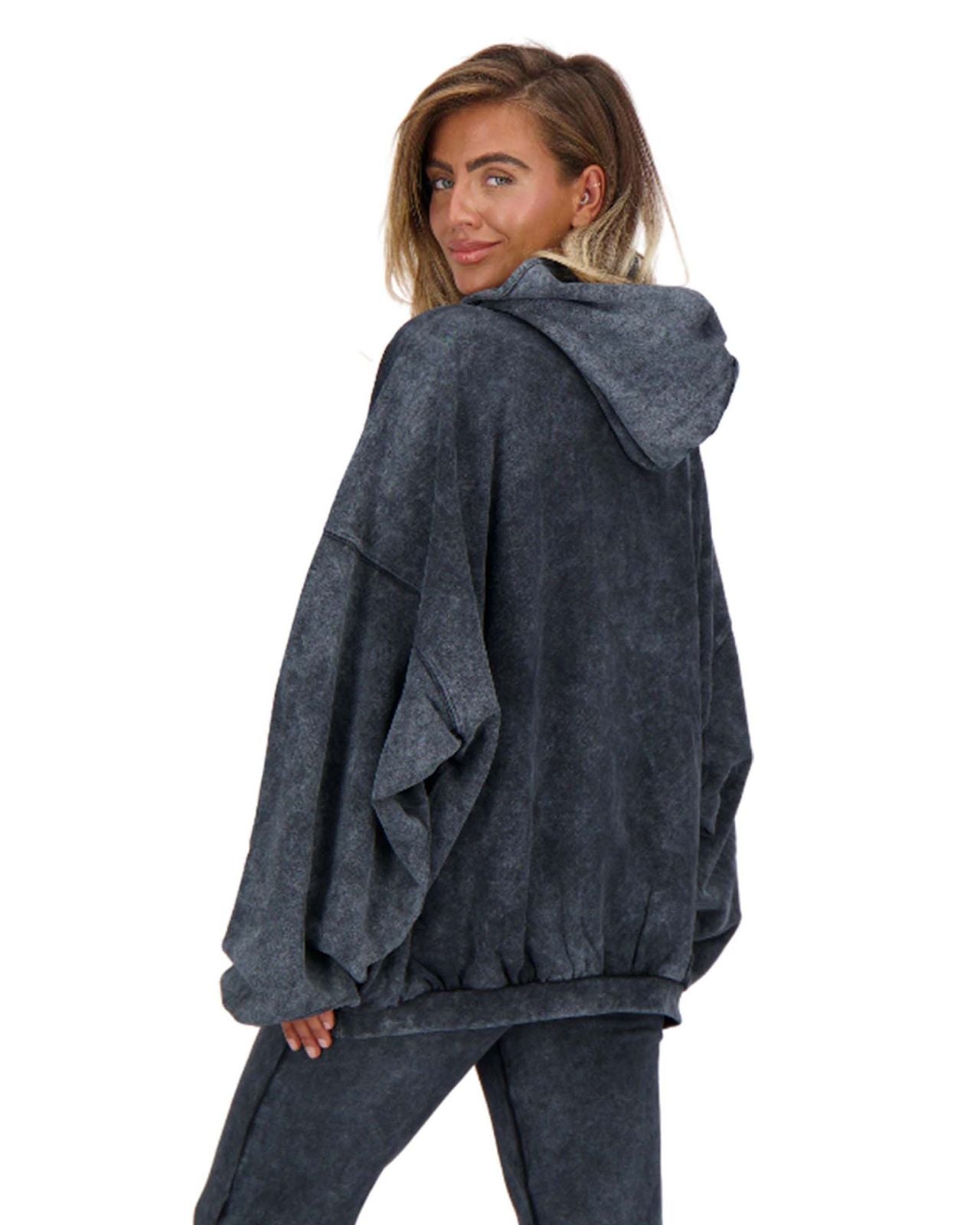 Reinders hoodie vintage wash - wash black