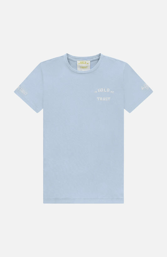 In gold we trust the pusha t-shirt - light blue