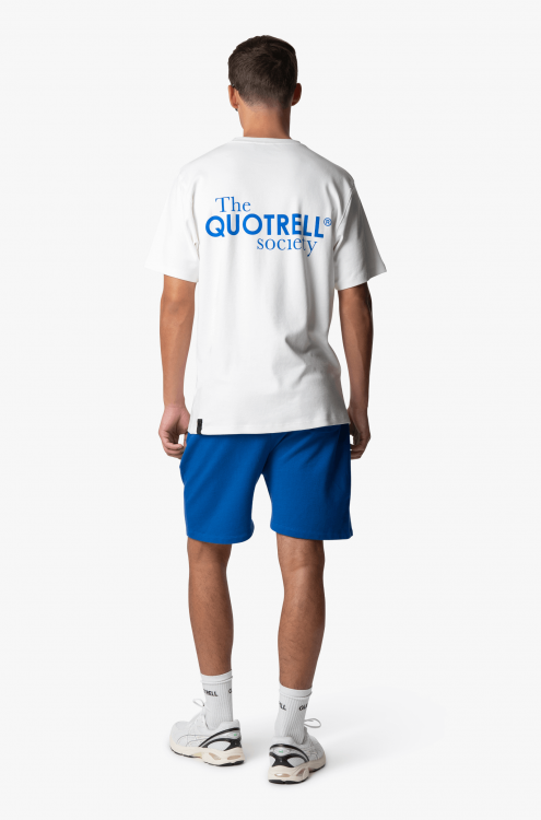 Quotrell society t-shirt - white/cobalt