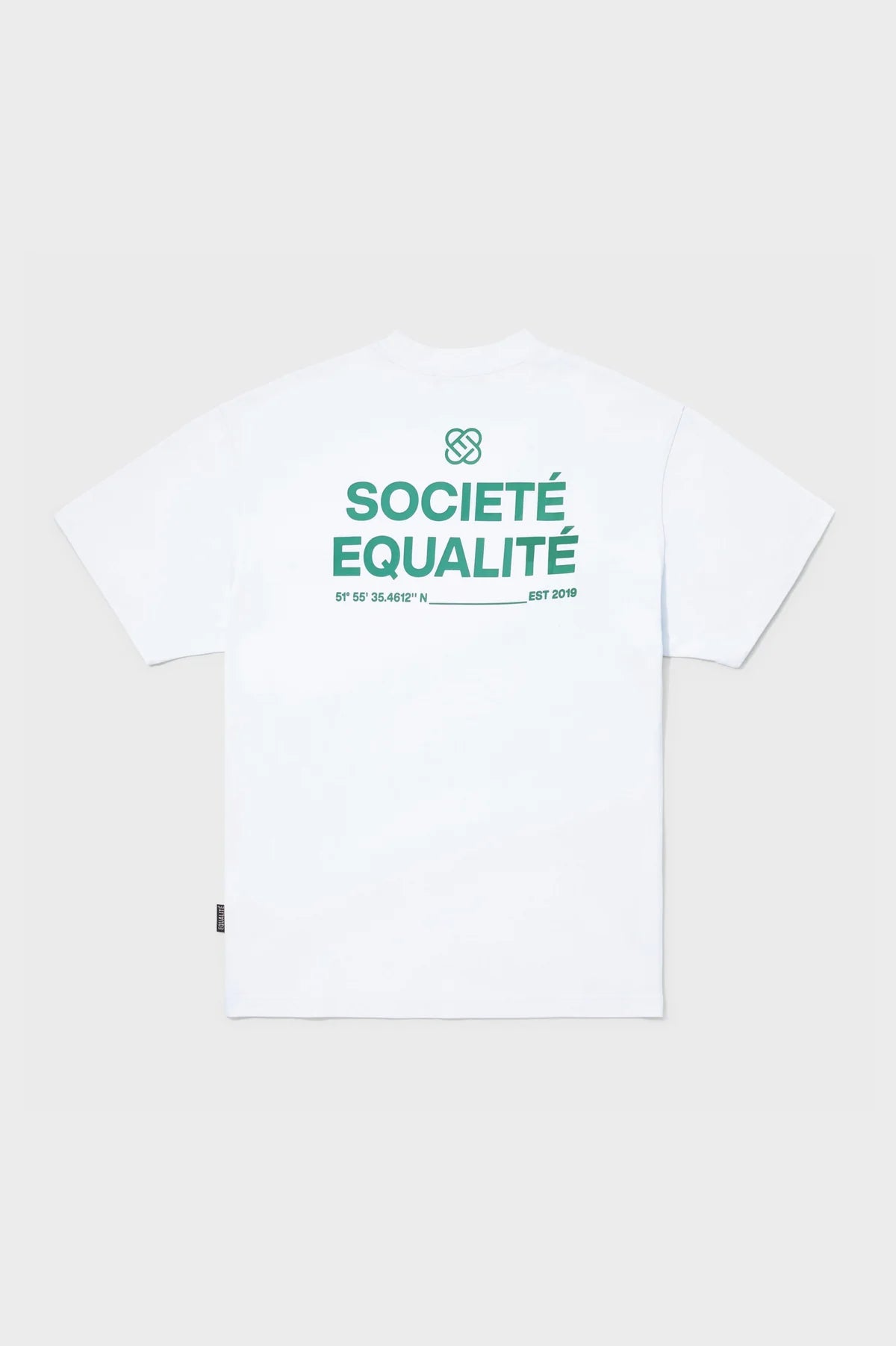 Equalite societé oversized tee - white & emerald green