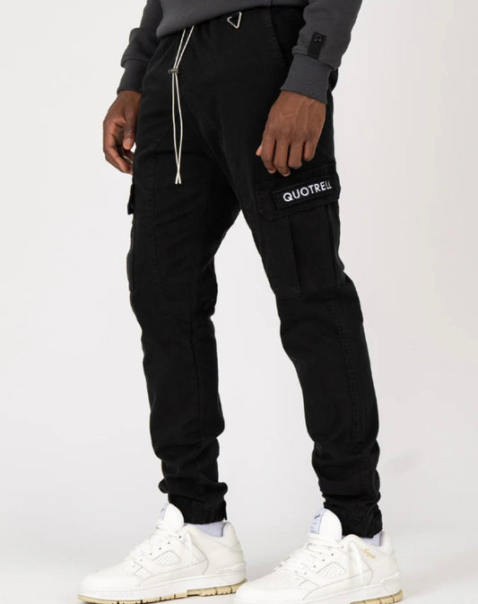 Quotrell brockton cargo pants - black