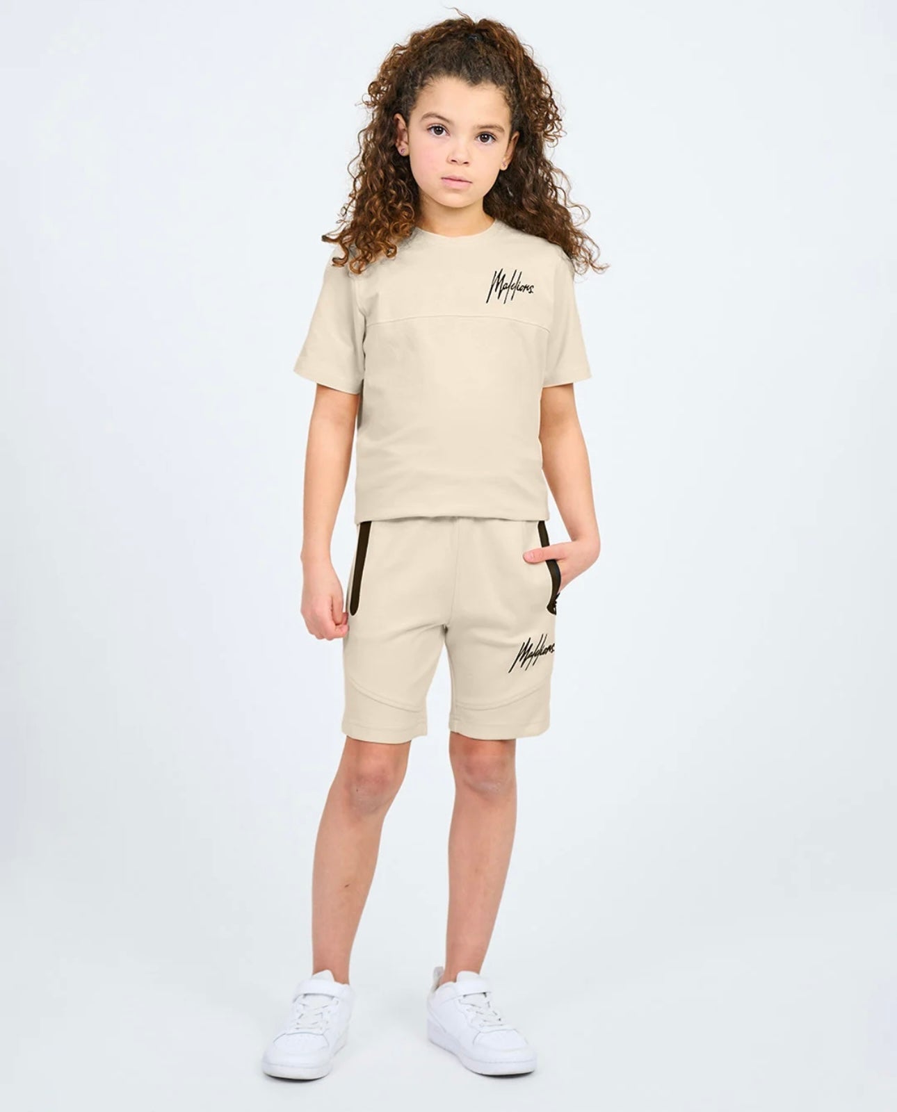 Malelions junior sport counter t-shirt - beige