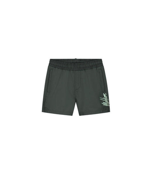 Malelions junior split swim shorts - dark green/mint