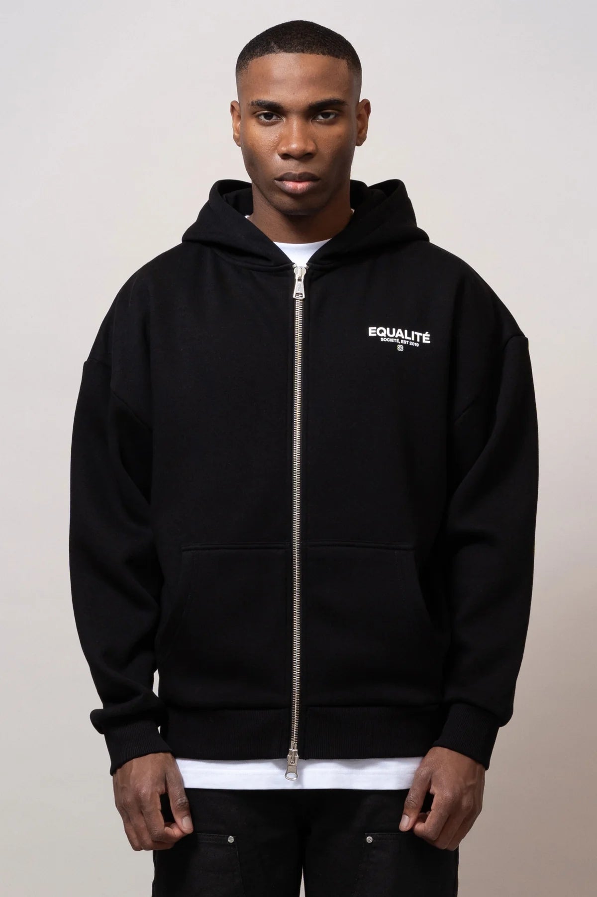 Equalite societe oversized full zip hoodie - black