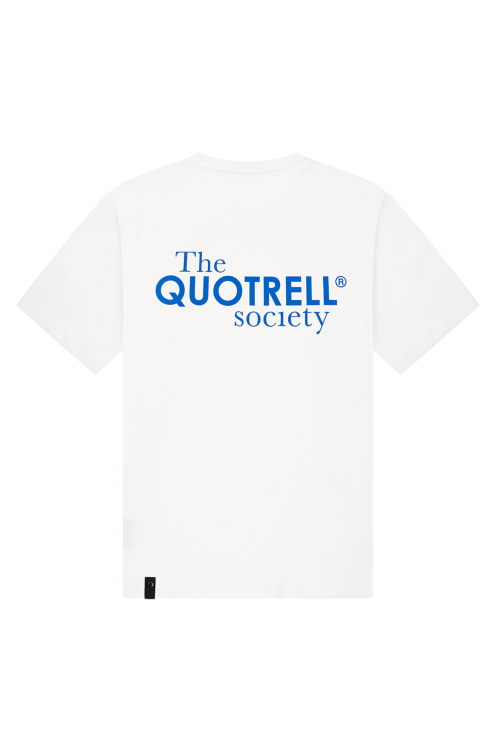 Quotrell society t-shirt - white/cobalt